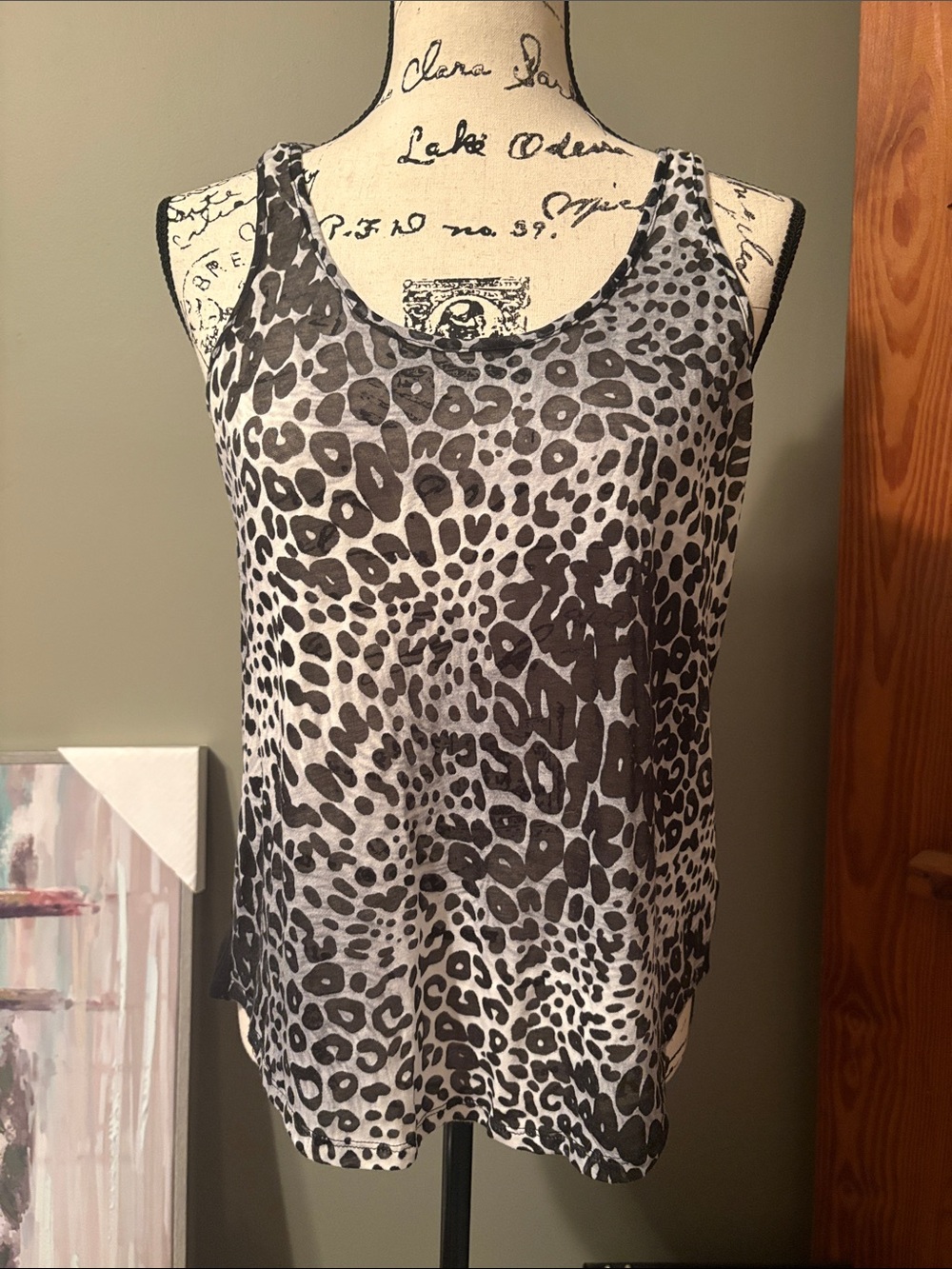 Express Animal Print Scoop Neck Tank Top